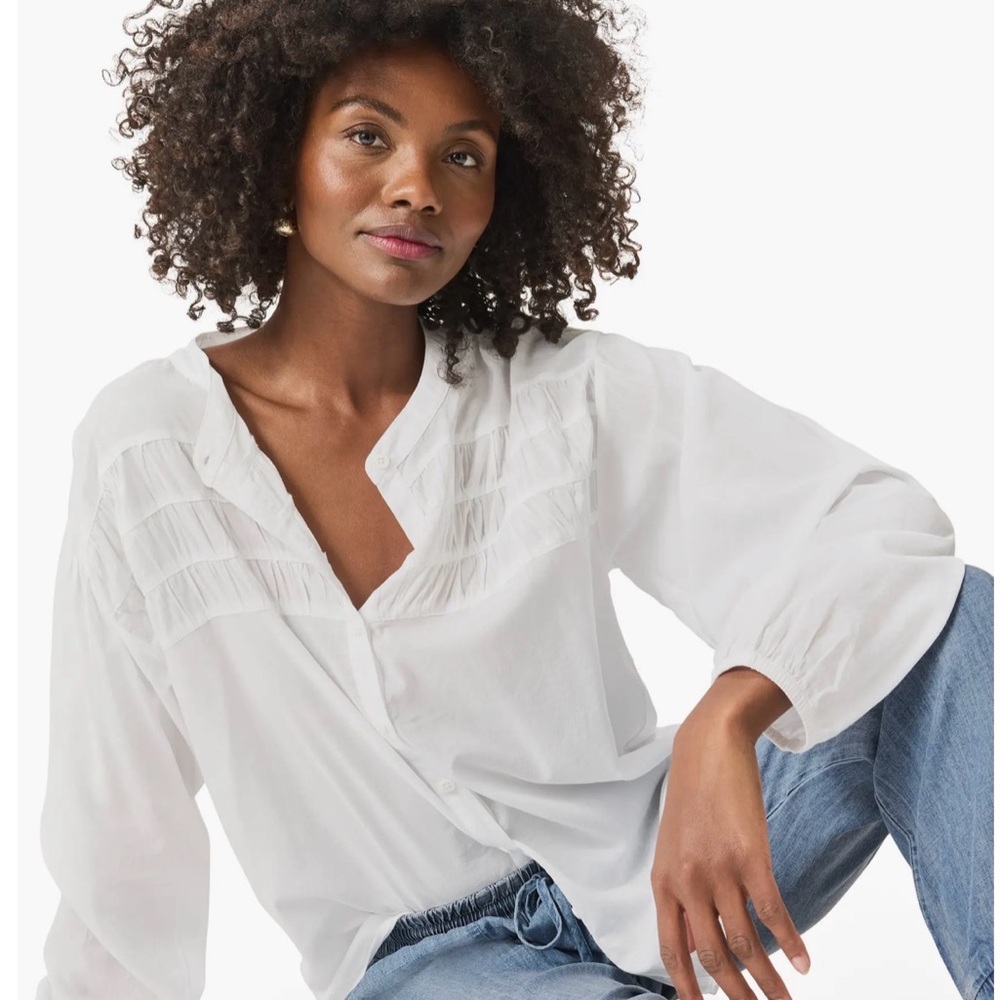 Splendid Collection Button-Up Ruffle Blouse R13A - Picture 1 of 9
